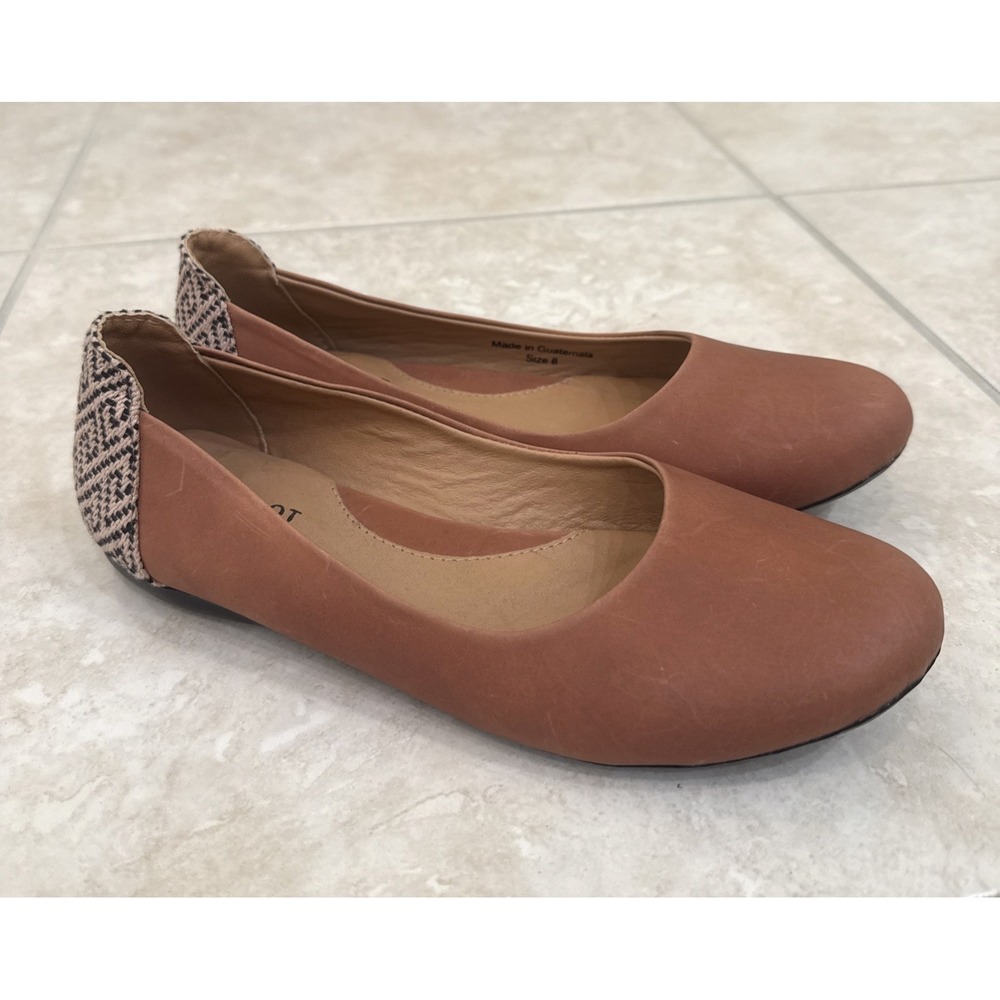 The Root Collective Norma Brown Ballet Flats‎ Geometric Heel Sz 8 New Comfort